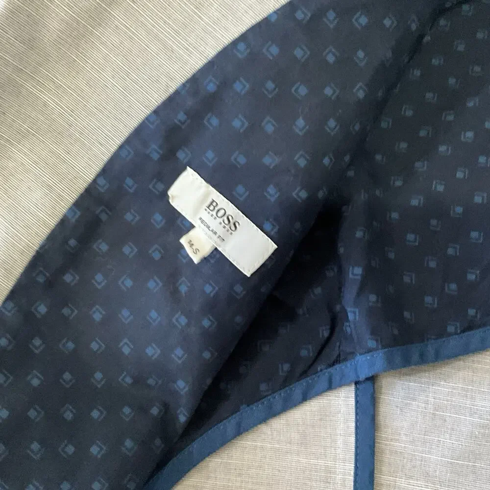 BOSS Boys Light Grey Linen Two Piece Suit Regular Fit Size 14S